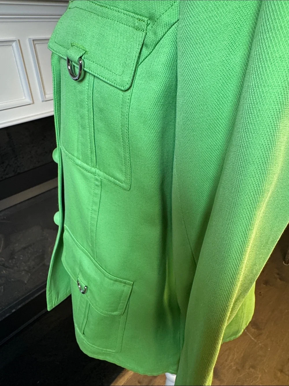 Tory Burch Lime Green Sgt. Pepper Twill Utility Blazer with pants